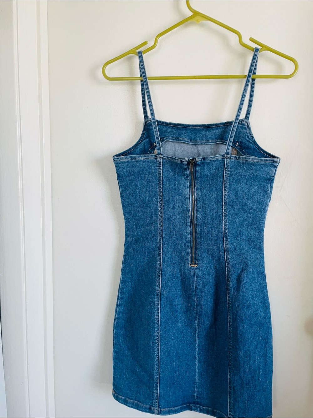 bp Blue Denim Mini Slip Dress with Double Straps - Picture 2 of 3